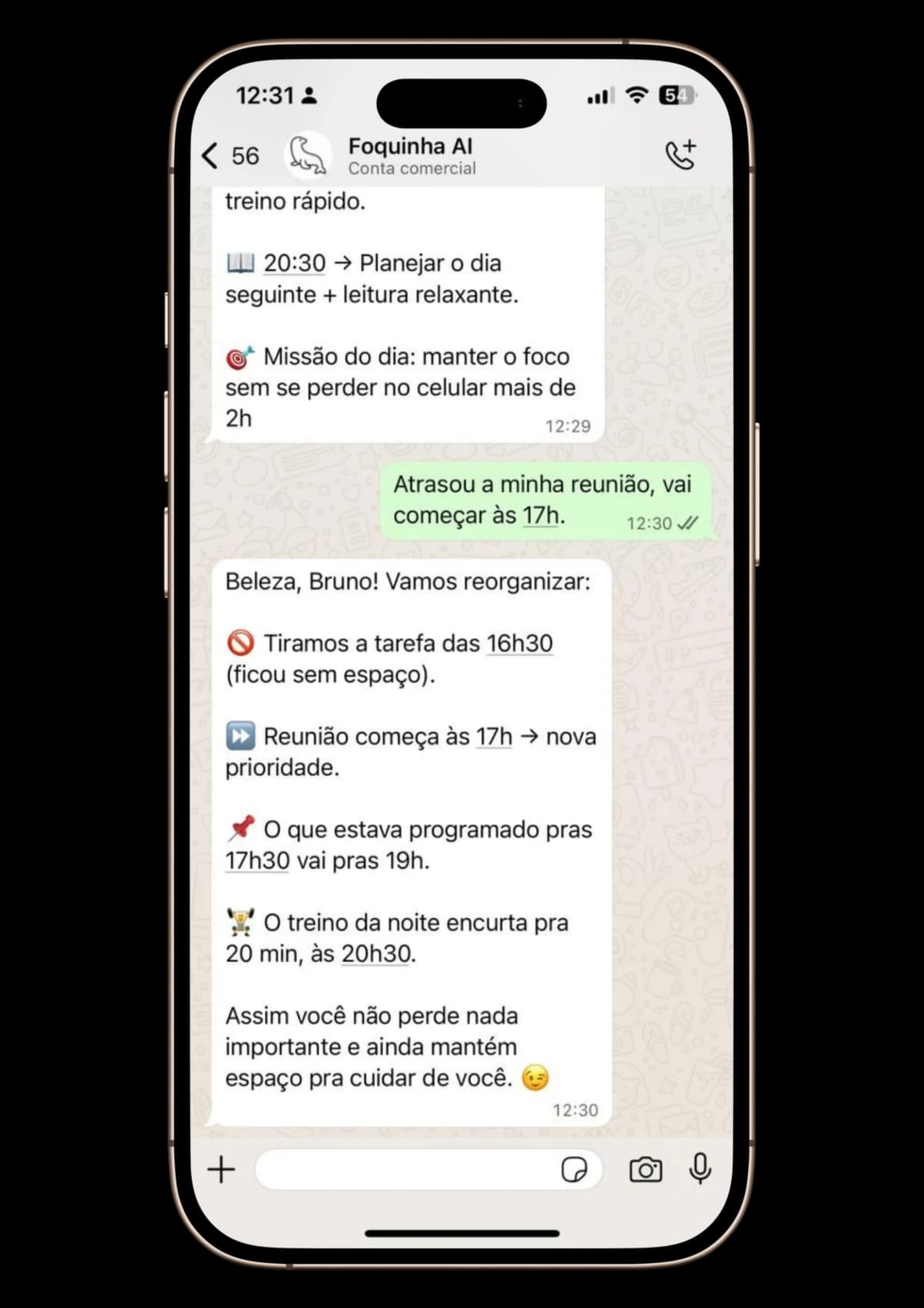 Mudou o dia? Ela reorganiza